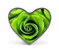 Badges roses vertes en forme de cœur avec bouton, broches personnalisées, porte-badge en forme de cœur pour décorer chapeau, chemise, vêtements, sac