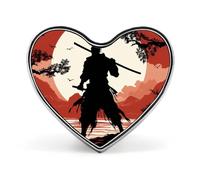 Badges samouraïs en forme de cœur avec bouton, broches personnalisées, porte-badge en forme de cœur pour décorer chapeau, chemise, vêtements, sac