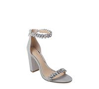 Badgley Mischka Jewel Women's Mayra Heeled Sandal, Silver Glitter, 11 M US