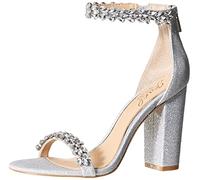 Badgley Mischka Jewel Women's Mayra Heeled Sandal, Silver Glitter, 7.5 M US