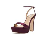 Badgley Mischka Sandales à talons Caia pour femme, Bordeaux satiné, 40 EU