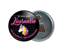 Badgmania Décapsuleur Aimanté Magnet Je suis Une Licornasse 50% Licorne 50% Connasse n11 Ouvre Bouteille Refrigerateur Idée Cadeau