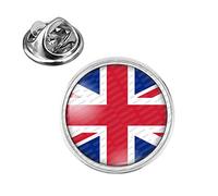 Badgmania Pin's Argenté 20mm Drapeau Royaume-Uni Union Jack Flag Angleterre Anglais Logo 18mm Pins Bouton Epinglette