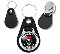 Badgmania Porte Clés Cuir Vegan Jeton de Caddie TAP Para Métro Béret Rouge LE DIABLE RIT AVEC NOUS n4