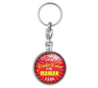 BADGMANIA Porte Clés Métal 2 faces C'est compliqué d'être une Wonder Woman et une Maman à la fois - Fond Rouge - Idée Cadeau Fêtes des Mères Anniversaire Logo 33mm