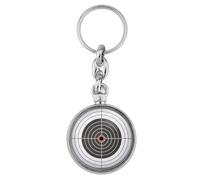 BADGMANIA | Porte clés Métal Cible Tir Sportif Archerie Militaire Tireur Chasse | Logo 33mm 2 faces