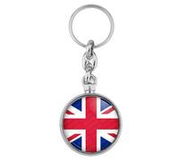 BADGMANIA | Porte clés Métal Drapeau Royaume-Uni Union Jack Flag Angleterre Anglais | Logo 33mm 2 faces