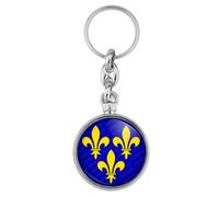 BADGMANIA | Porte clés Métal Fleur de Lys | Royale Roi de France Royauté | Logo 33mm 2 faces