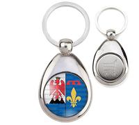 Badgmania Porte Clés Métal Goutte Jeton de Caddie Blason PACA Provence Alpes Côte d'Azur Drapeau Symbole France
