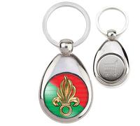 Badgmania Porte Clés Métal Goutte Jeton de Caddie Flamme Legion Etrangère Vert Rouge French Foreign Legion