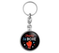 BADGMANIA | Porte clés Métal J'Peux Pas J'ai BOXE | Logo 33mm 2 faces
