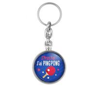 BADGMANIA | Porte clés Métal J'Peux Pas J'ai PING PONG | Logo 33mm 2 faces