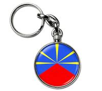 BADGMANIA Porte-clés Métal Réunion 974 - Collection 14 Designs Volcan Lagon Paille-en-Queue - Cadeau Souvenir Île Intense - Logo 33 mm 2 Faces - Fabriqué en France