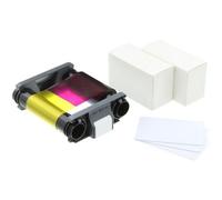EVOLIS - Pack consommables Badgy 100 et 200 : 100 cartes de 0,76mm + 1 ruban 100 impression couleur YMCKO