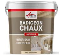 Badigeon à la chaux, décoration, intérieure et extérieur, maison : Badiplus - 20 kg (jusqu'à 100 m²) Cadix Crème - ARCANE INDUSTRIES