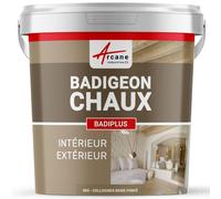 Badigeon à la chaux décoration intérieure extérieur maison BADIPLUS - 5 kg (jusqu'à 25 m²) Collioures Beige Foncé - ARCANE INDUSTRIES