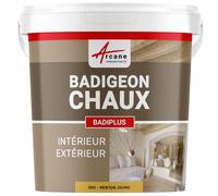 Badigeon à la chaux décoration intérieure extérieur maison BADIPLUS - 5 kg (jusqu'à 25 m²) Menton Jaune - ARCANE INDUSTRIES