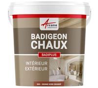 Badigeon à la chaux décoration intérieure extérieur maison BADIPLUS - 5 kg (jusqu'à 25 m²) Sienne - Ocre Orangé - ARCANE INDUSTRIES