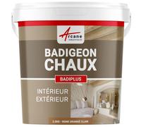 Badigeon à la chaux décoration intérieure extérieur maison BADIPLUS - 2.5 kg (jusqu'à 12.5 m²) Rome - Orangé Clair - ARCANE INDUSTRIES