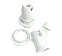 BADIKA Douille de lampe Supports de lampe à vis E14 E27, noir et blanc, douilles de tête de lampe L + E + D, éclairage de bureau, Base d'ampoule de bougie 4A 250V(E14 Half Tooth W)