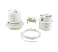 BADIKA Douille de lampe Supports de lampe à vis E14 E27, noir et blanc, douilles de tête de lampe L + E + D, éclairage de bureau, Base d'ampoule de bougie 4A 250V(E27 Half Tooth W)