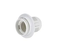 BADIKA Douille de lampe Supports de lampe à vis E14 E27, noir et blanc, douilles de tête de lampe L + E + D, éclairage de bureau, Base d'ampoule de bougie 4A 250V(E27 Full Tooth W)