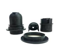 BADIKA Douille de lampe Supports de lampe à vis E14 E27, noir et blanc, douilles de tête de lampe L + E + D, éclairage de bureau, Base d'ampoule de bougie 4A 250V(E27 Half Tooth B)