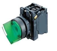 BADIKA Interrupteur sélecteur Lumineux XB5-AK133G5, Bouton-Poussoir Rotatif, Interrupteur à Bouton-Poussoir, 2/3 Positions avec L+Ed intégré(Red,3 Position 2NO_12V)