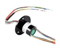 BADIKA Joints tournants avec bagues collectrices 12.4mm 22mm 4 6 12 18 24 Fils conducteurs électriques Bague collectrice rotative Conductrice Anneau collecteur à Grande Vitesse(22mm 18W 2A)