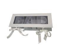 Badiman Boîte à Fleurs En Forme de Lettre de Papa pour Des Cadeaux Remplissables Le Jour de La Fête Des Pères avec Un Sac à Savon pour Le Bricolage, Blanc