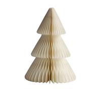 Badiman Figurine Décorative de Sapin de Noël En Papier, Statue de Sapin de Noël à Collectionner, Décoration de Bureau pour Les Fêtes, étagère Ou Cheminée, Beige 20 cm