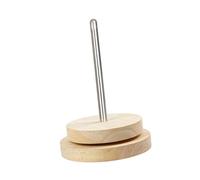 Badiman Support de Pelote de Fil Porte- Bobinoir Laine Crochetage Organisateur de Fils Distributeur Rotatif Bois Métal Pivotant pour Atelier Tricot Cade, 12cmx17cm