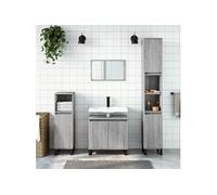 Badkamerkast 30x30x190 cm bewerkt hout grijs sonoma eikenkleur831546