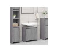 Badkamerkast 60x33x61 cm bewerkt hout grijs sonoma eikenkleurig826358