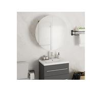 vidaXL Armoire de salle de bain Miroir rond avec LED Chêne 47x47x17,5 cm