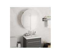 Vidaxl Armoire De Salle De Bain Miroir Rond Et Led Noir 47x47x17,5 Cm Multicolore