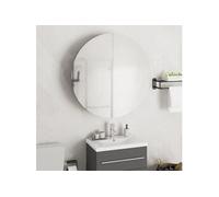 Vidaxl Armoire De Salle De Bain Miroir Rond Et Led Gris 54x54x17,5 Cm Multicolore