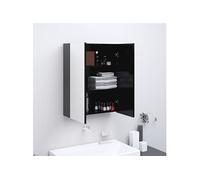 vidaXL Armoire à miroir de salle de bain 60x15x75 cm MDF Anthracite