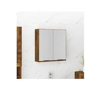 Badkamerkast met spiegel 64x20x67 cm gerookt eikenkleurig817066