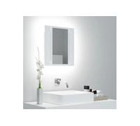 Badkamerkast met spiegel en LED 40x12x45 cm acryl wit804948