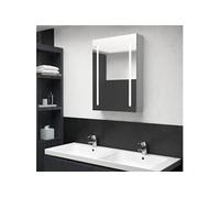Vidaxl Armoire De Salle De Bain À Miroir Led Gris Béton 50x13x70 Cm Gris