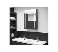 Badkamerkast met spiegel en LED 50x13x70 cm glanzend grijs326498