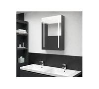 vidaXL Badkamerkast met spiegel en LED 50x13x70 cm grijs326497 Gris G