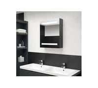 vidaXL Armoire de salle de bain à miroir LED gris 50x14x60 cm