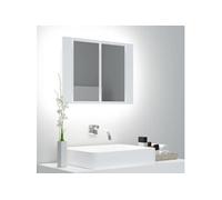 vidaXL Badkamerkast met spiegel en LED 60x12x45 cm acryl wit804956 Blanc G