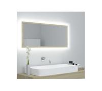 Vidaxl Miroir Led De Salle De Bain Chêne Sonoma 100x8,5x37cm Aggloméré