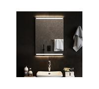 vidaXL Miroir de Salle de Bain à LED Décoratif Cosmétique Miroir de Courtoisie Miroir de Maquillage Toilette Maison Intérieur 50x70 cm