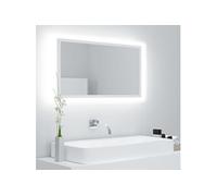 vidaXL Badkamerspiegel LED 80x8,5x37 cm acryl wit804924 Blanc G