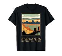 Badlands National Park Dakota du Sud Design rétro désert T-Shirt