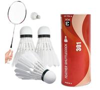 Badminton Ball | 3 Pieces Portable Wind Resistant Racket Game | Duck | Duck Feathers Shuttlecocks For Indoor, Outdoor, Gym, Community Square Badminton Shuttle 3 Pieces Portable Wind Resistant Rack